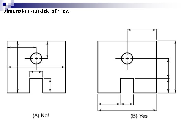 Dimension outside of view  Dimension outside of view