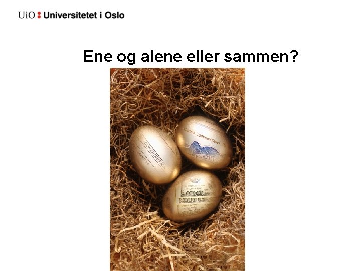 Ene og alene eller sammen? 