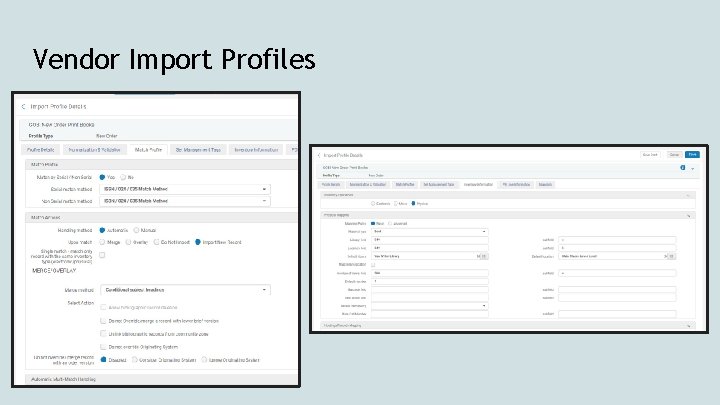 Vendor Import Profiles 
