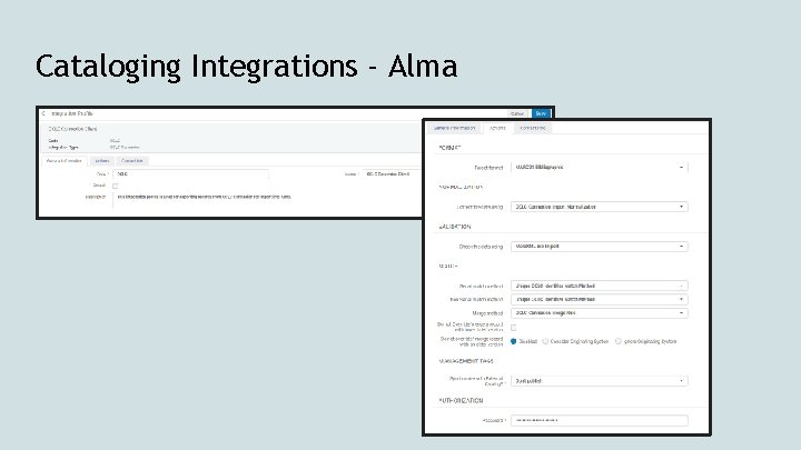 Cataloging Integrations - Alma 