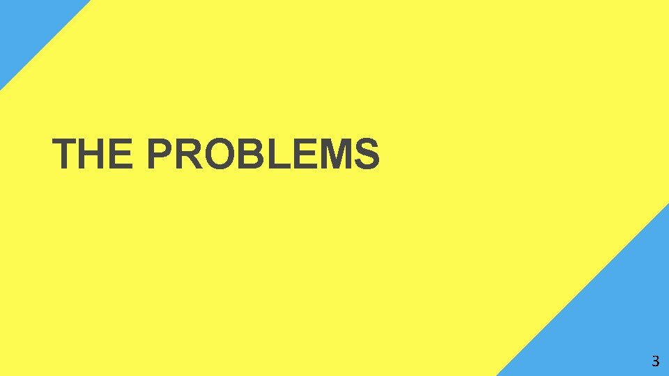 THE PROBLEMS 3 