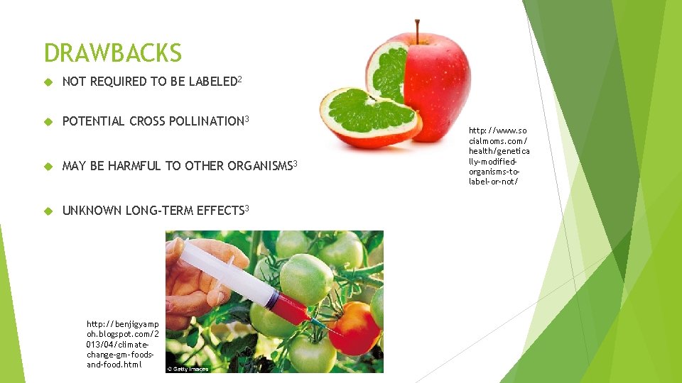 DRAWBACKS NOT REQUIRED TO BE LABELED 2 POTENTIAL CROSS POLLINATION 3 MAY BE HARMFUL