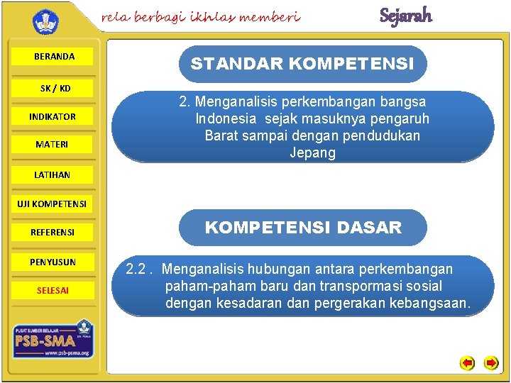 rela berbagi ikhlas memberi BERANDA SK / KD INDIKATOR MATERI Sejarah STANDAR KOMPETENSI 2.