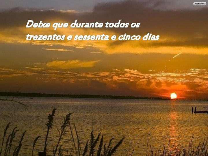 Deixe que durante todos os trezentos e sessenta e cinco dias 