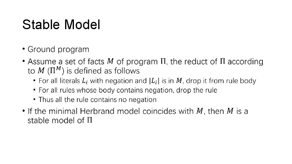 Stable Model • 