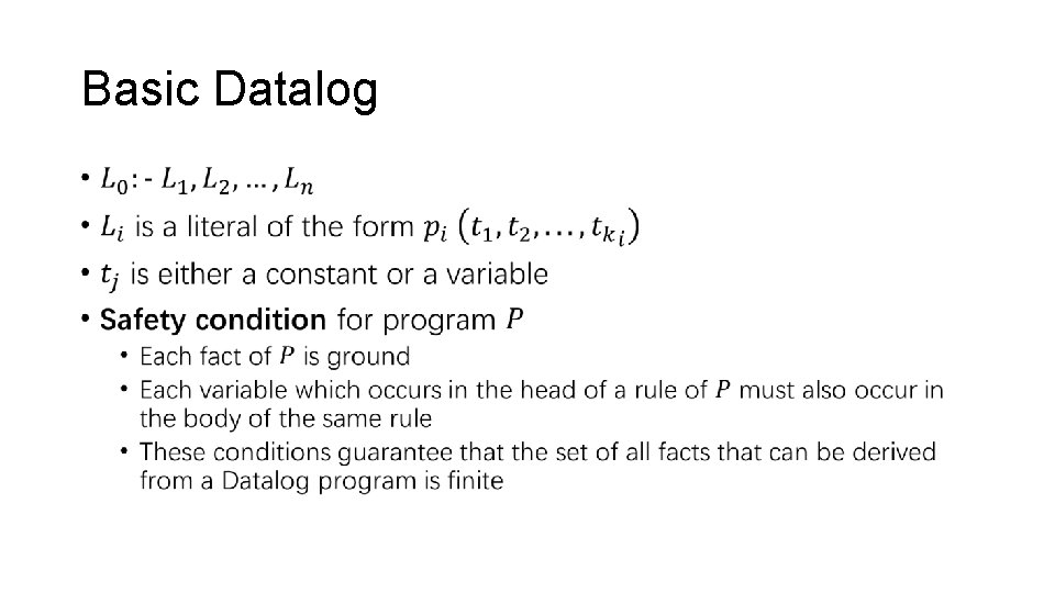 Basic Datalog • 