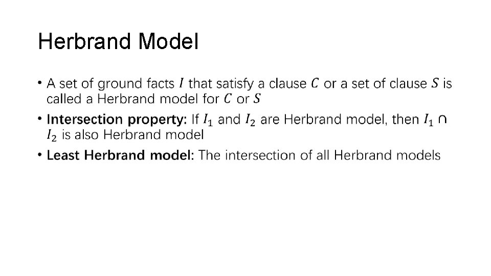 Herbrand Model • 