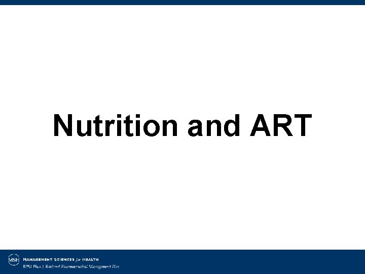 Nutrition and ART 