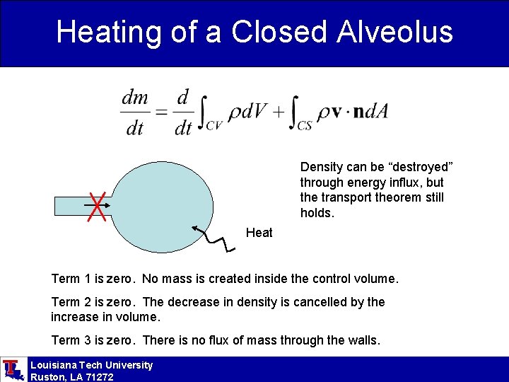 Heating of a Closed Alveolus Density can be “destroyed” through energy influx, but the