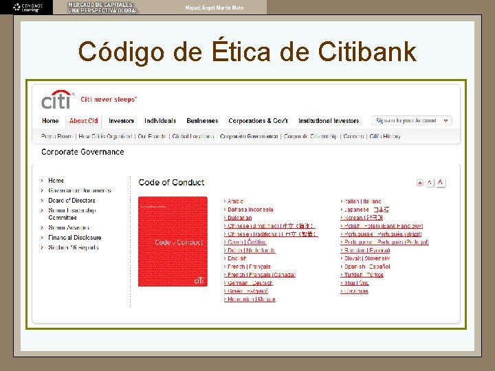 Código de Ética de Citibank 
