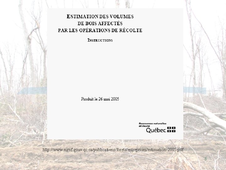 http: //www. mrnf. gouv. qc. ca/publications/forets/entreprises/estimation-2005. pdf 6 