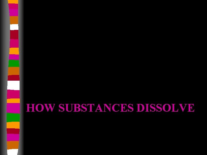 HOW SUBSTANCES DISSOLVE 