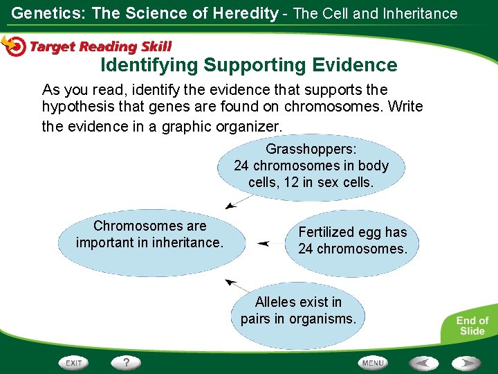 Genetics: The Science of Heredity - The Cell and Inheritance Identifying Supporting Evidence As