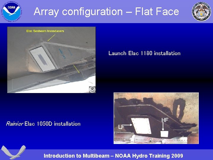 Array configuration – Flat Face Launch Elac 1180 installation Rainier Elac 1050 D installation