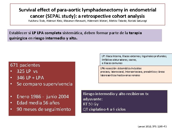 Survival effect of para-aortic lymphadenectomy in endometrial cancer (SEPAL study): a retrospective cohort analysis