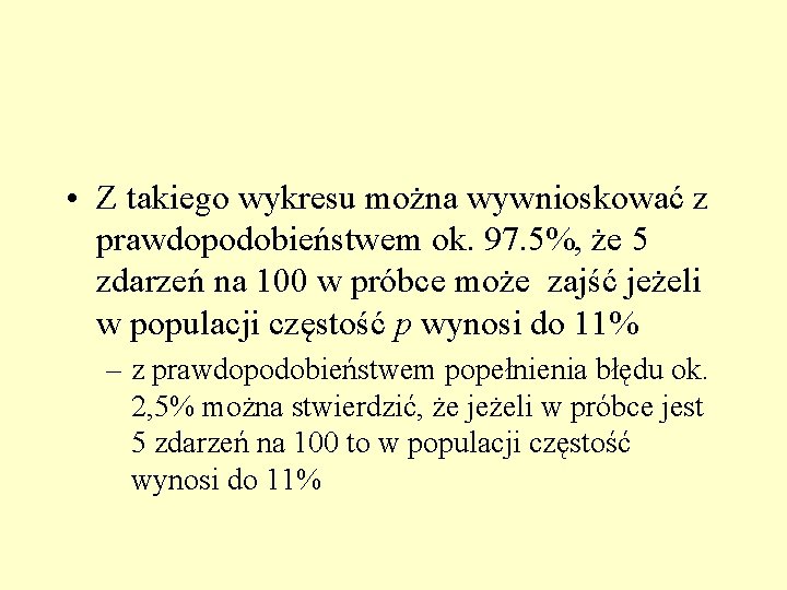  • Z takiego wykresu można wywnioskować z prawdopodobieństwem ok. 97. 5%, że 5