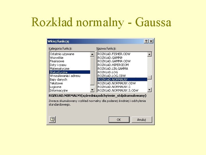 Rozkład normalny - Gaussa 