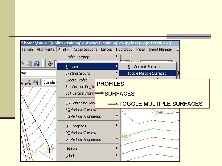 PROFILES SURFACES TOGGLE MULTIPLE SURFACES 