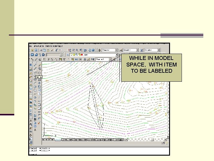 WHILE IN MODEL SPACE, WITH ITEM TO BE LABELED 