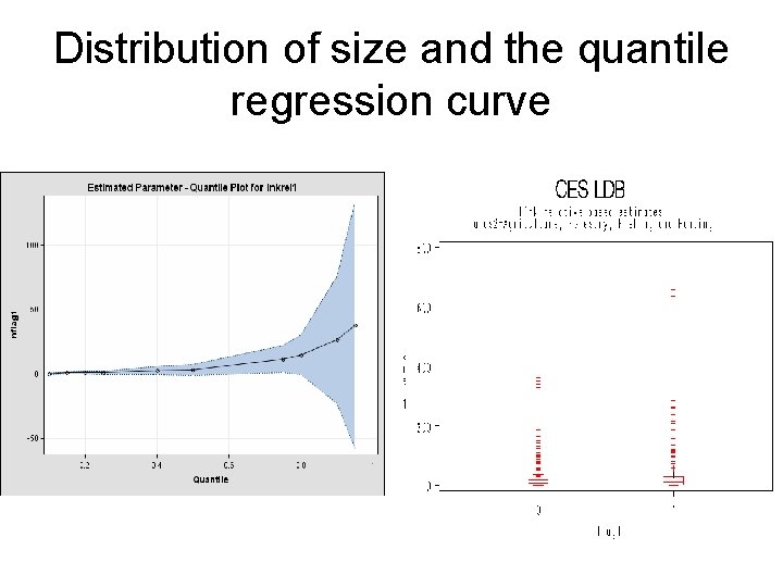 Distribution of size and the quantile regression curve 