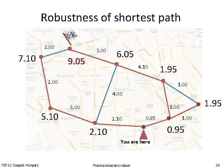 Robustness of shortest path 2. 00 7. 10 3. 00 9. 05 6. 05