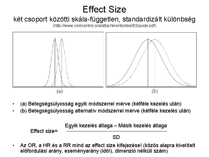 Effect Size két csoport közötti skála-független, standardizált különbség (http: //www. cemcentre. org/attachments/ebe/ESguide. pdf) •