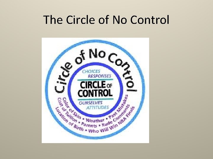 The Circle of No Control 