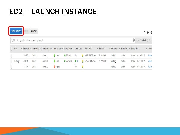 EC 2 – LAUNCH INSTANCE 