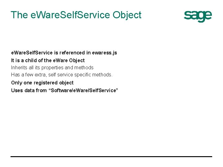 The e. Ware. Self. Service Object e. Ware. Self. Service is referenced in ewaress.