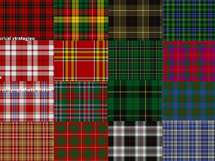 orical strategies: e o or Sympathetic Victim 