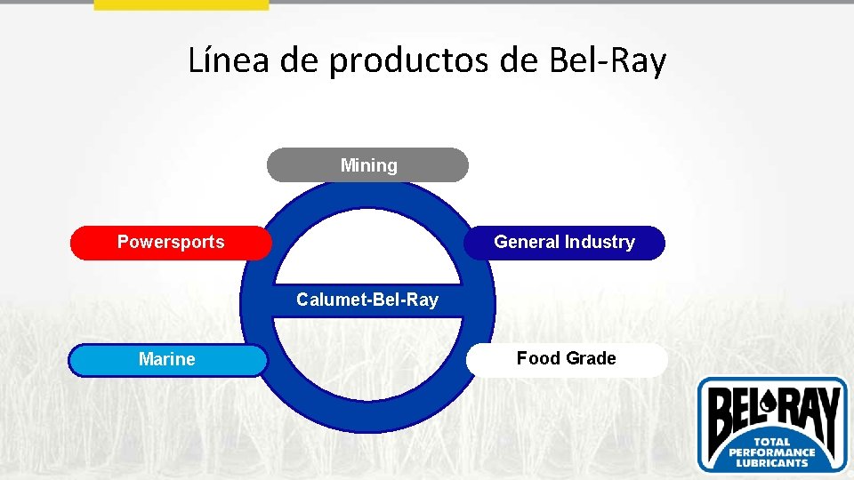 Línea de productos de Bel-Ray Mining Powersports General Industry Calumet-Bel-Ray Marine Food Grade 