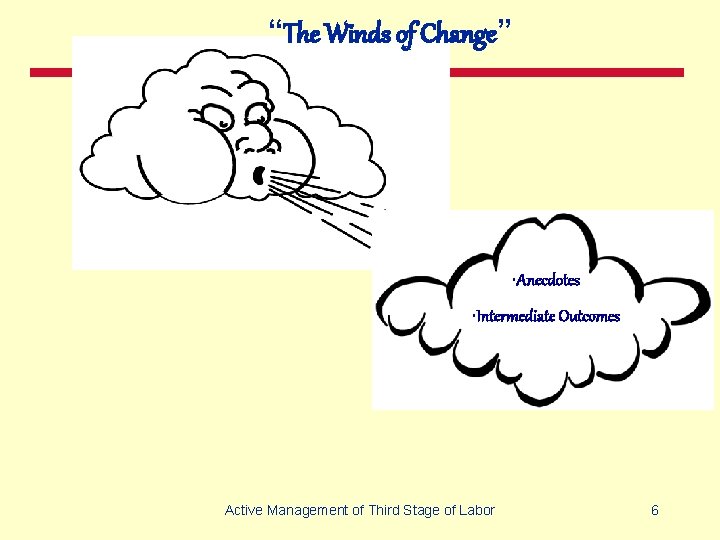 “The Winds of Change” • Anecdotes • Intermediate Outcomes Active Management of Third Stage