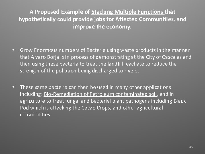 A Proposed Example of Stacking Multiple Functions that hypothetically could provide jobs for Affected