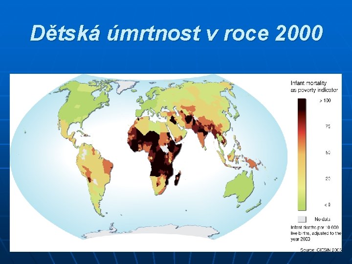 Dětská úmrtnost v roce 2000 