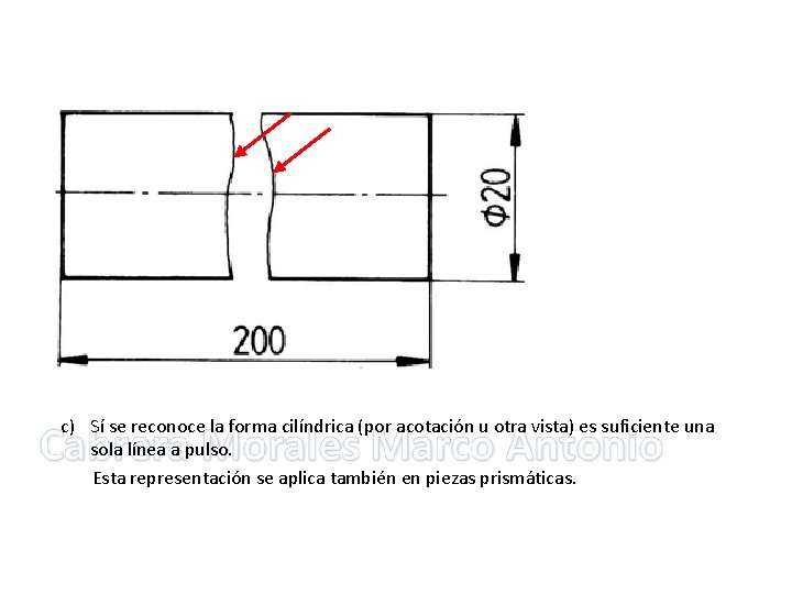 c) Sí se reconoce la forma cilíndrica (por acotación u otra vista) es suficiente
