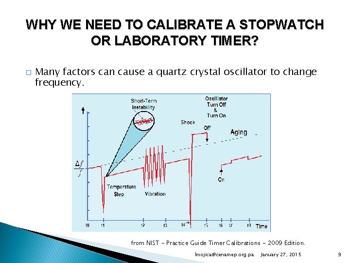 WHY WE NEED TO CALIBRATE A STOPWATCH OR LABORATORY TIMER? � Many factors can