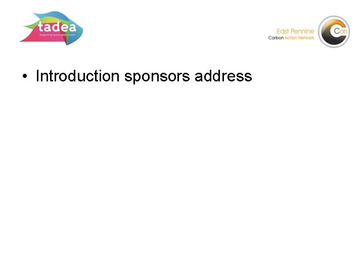  • Introduction sponsors address 