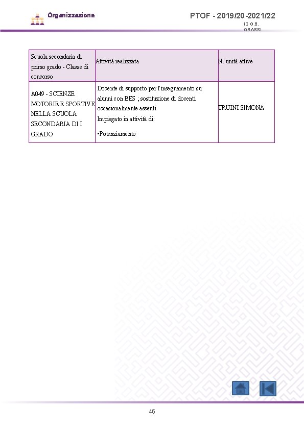 Organizzazione PTOF - 2019/20 -2021/22 IC G. B. GRASSI Scuola secondaria di primo grado