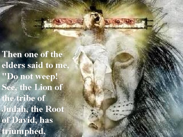 Then one of the elders said to me, "Do not weep! See, the Lion