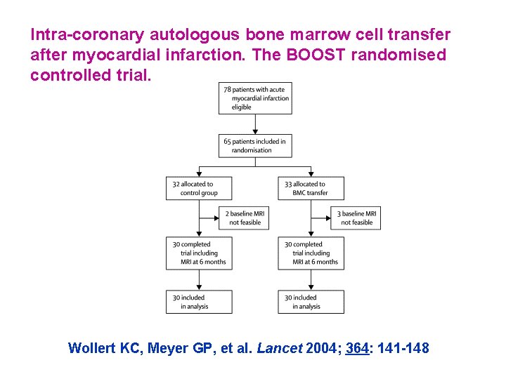 Intra-coronary autologous bone marrow cell transfer after myocardial infarction. The BOOST randomised controlled trial.