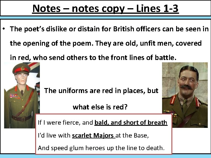 Notes – notes copy – Lines 1 -3 • The poet’s dislike or distain