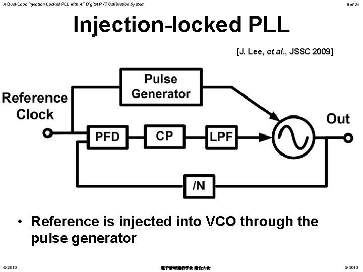 A Dual-Loop Injection-Locked PLL with All-Digital PVT Calibration System 5 of 21 Injection-locked PLL