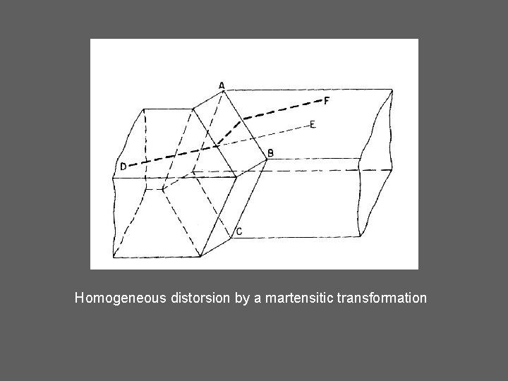 Homogeneous distorsion by a martensitic transformation 