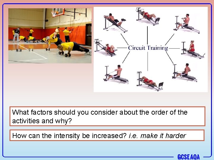 What factors should you consider about the order of the activities and why? How