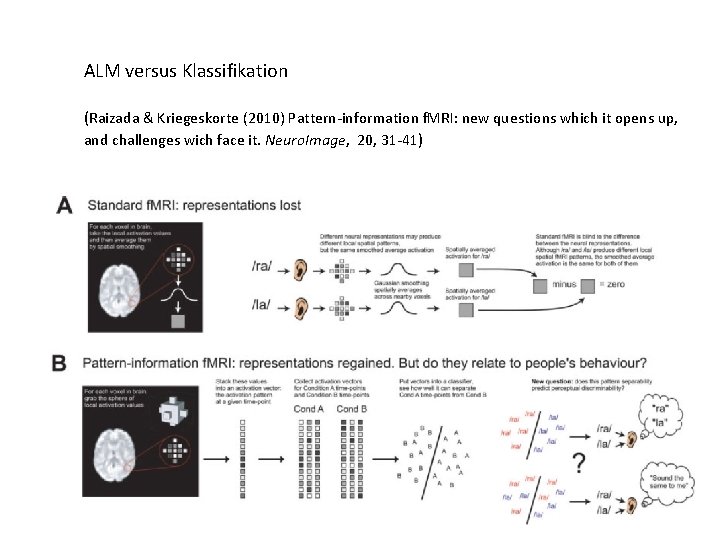 ALM versus Klassifikation (Raizada & Kriegeskorte (2010) Pattern-information f. MRI: new questions which it