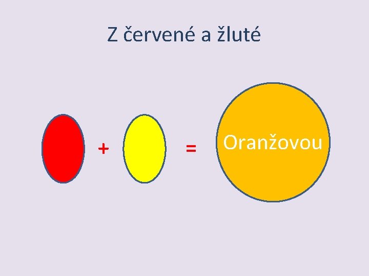 Z červené a žluté + = Oranžovou 