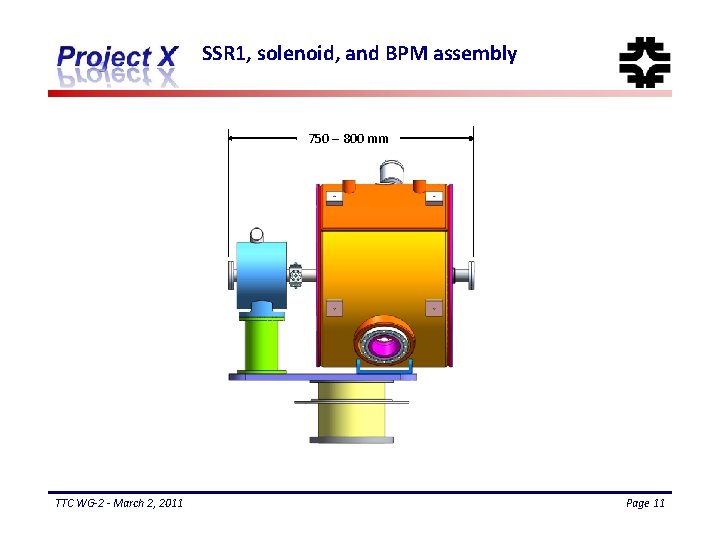 SSR 1, solenoid, and BPM assembly 750 – 800 mm TTC WG-2 - March