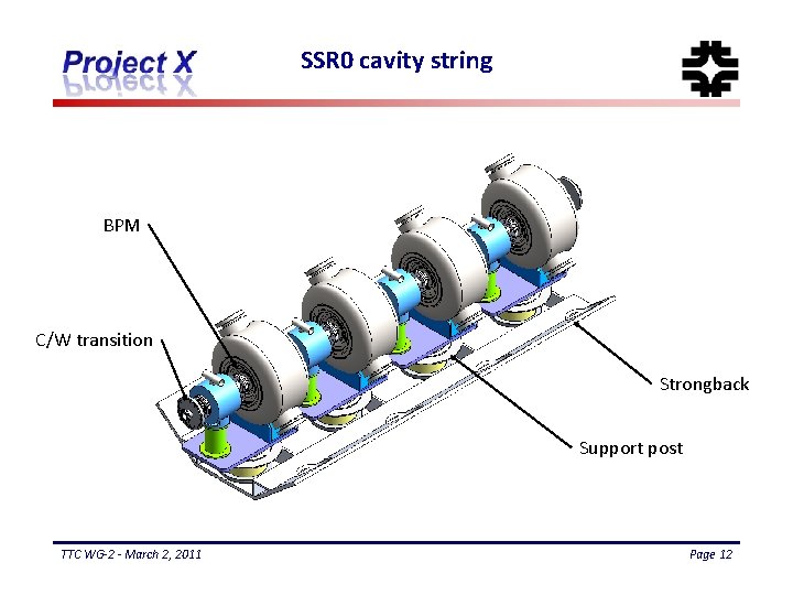 SSR 0 cavity string BPM C/W transition Strongback Support post TTC WG-2 - March