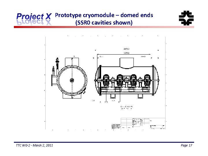 Prototype cryomodule – domed ends (SSR 0 cavities shown) TTC WG-2 - March 2,