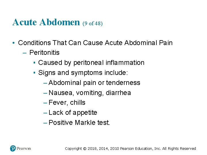Acute Abdomen (9 of 48) • Conditions That Can Cause Acute Abdominal Pain –